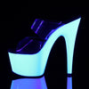 ADORE-702UV Plateau Pantoletten Neon Weiß UV | Pleaser
