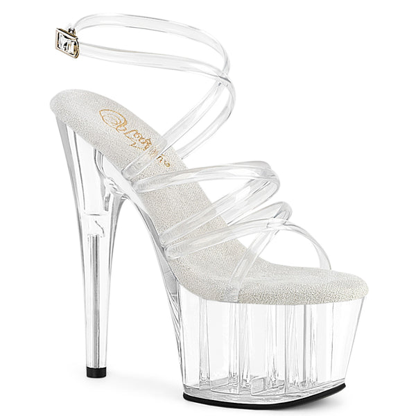 ADORE-706 Plateau Sandaletten Transparent | Pleaser
