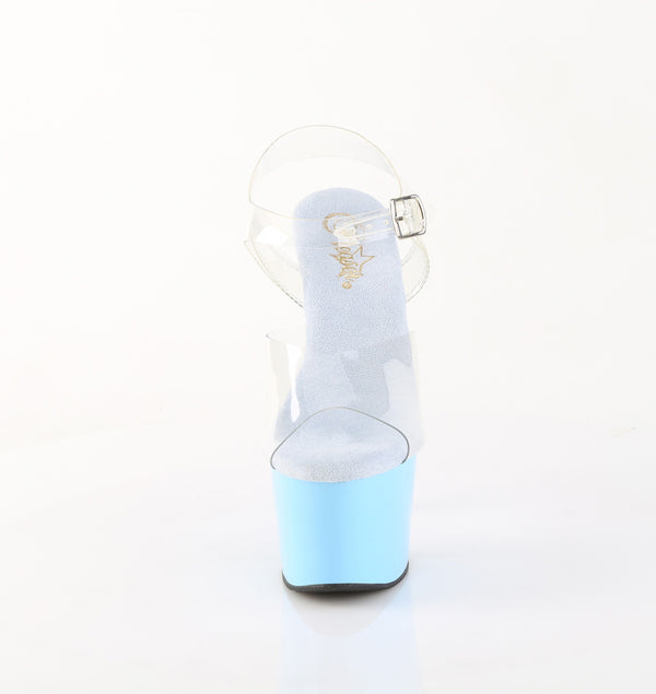 ADORE-708 Plateau Sandaletten Hell Blau Lack | Pleaser