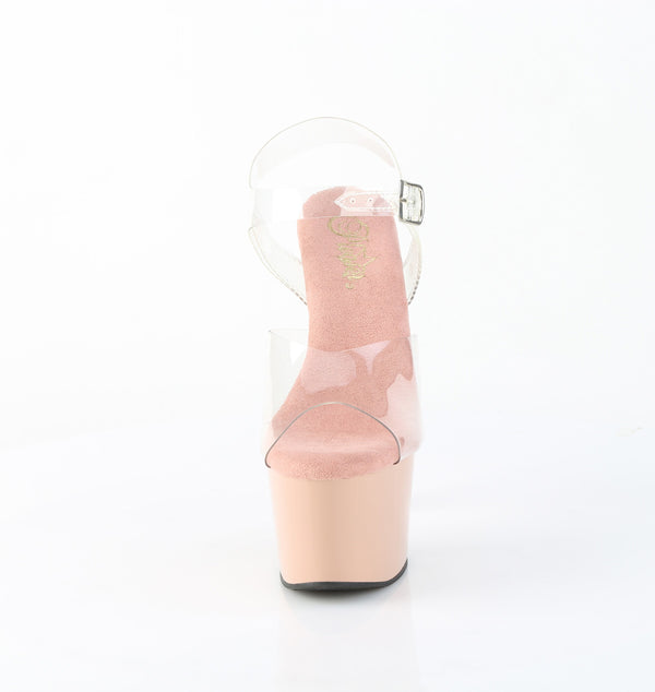 ADORE-708 Plateau Sandaletten Beige Lack | Pleaser
