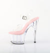 ADORE-708 Plateau Sandaletten Transparent Rosa | Pleaser