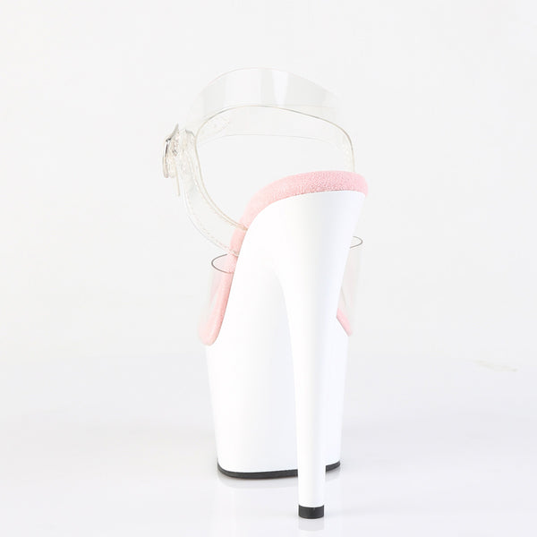 ADORE-708 Plateau Sandaletten Weiß Rosa | Pleaser