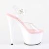 ADORE-708 Plateau Sandaletten Weiß Rosa | Pleaser