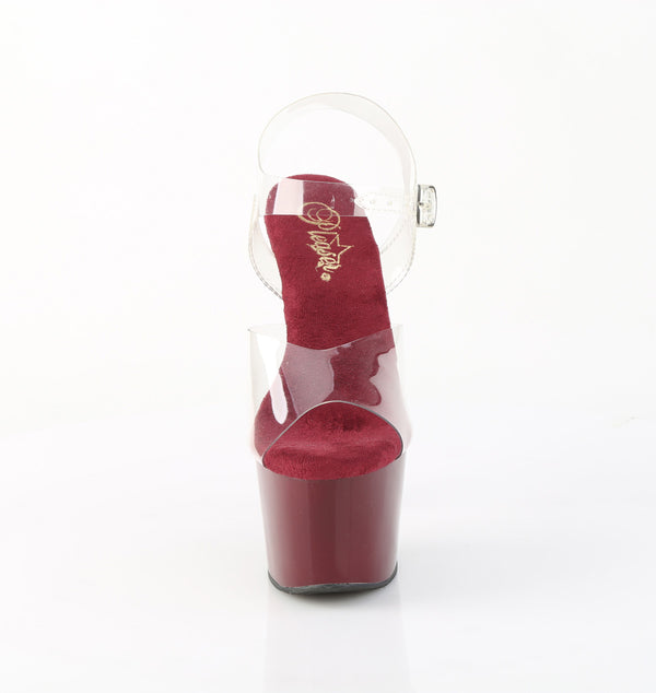 ADORE-708 Plateau Sandaletten Dunkel Rot | Pleaser