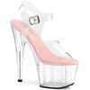 ADORE-708 Plateau Sandaletten Transparent Rosa | Pleaser
