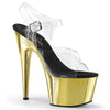 ADORE-708 Plateau Sandaletten Transparent/Gold | Pleaser