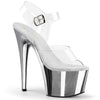 ADORE-708 Sandalette Plateauschuhe Silber | Pleaser