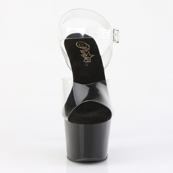 ADORE-708CRS-2 Plateau Sandaletten Schwarz Strasssteine | Pleaser