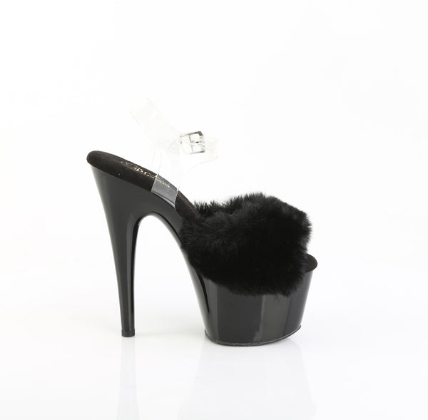 ADORE-708FUR Sandalette Plateauschuhe Schwarz von Pleaser – Ansicht 5