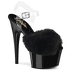 ADORE-708FUR Sandalette Plateauschuhe Schwarz | Pleaser