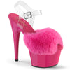 ADORE-708FUR Sandalette Plateauschuhe Pink | Pleaser