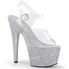 ADORE-708HMG Plateau Sandaletten Silber | Pleaser