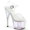 ADORE-708HT - Plateau High Heel Sandaletten - Transparent/Schimmer | Pleaser
