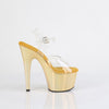 ADORE-708LQ Plateau Sandaletten Gold Transparent Holo von Pleaser – Ansicht 5