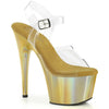 ADORE-708LQ Plateau Sandaletten Gold Transparent Holo von Pleaser