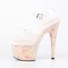 ADORE-708MB Plateau Sandaletten - Transparent/Gold | Pleaser
