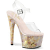 ADORE-708MB Plateau Sandaletten - Transparent/Gold | Pleaser