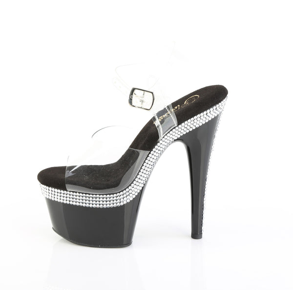 ADORE-708MLS Sandalette Plateauschuhe Schwarz | Pleaser