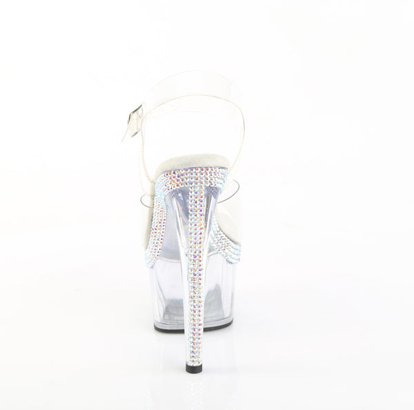 ADORE-708MLS Sandalette Plateauschuhe Transparent | Pleaser
