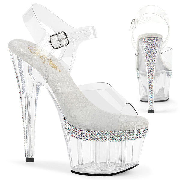ADORE-708PHRS Sandalette Plateauschuhe Transparent | Pleaser