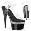 ADORE-708PHRS Plateau Sandaletten Schwarz Glitzer Strass von Pleaser