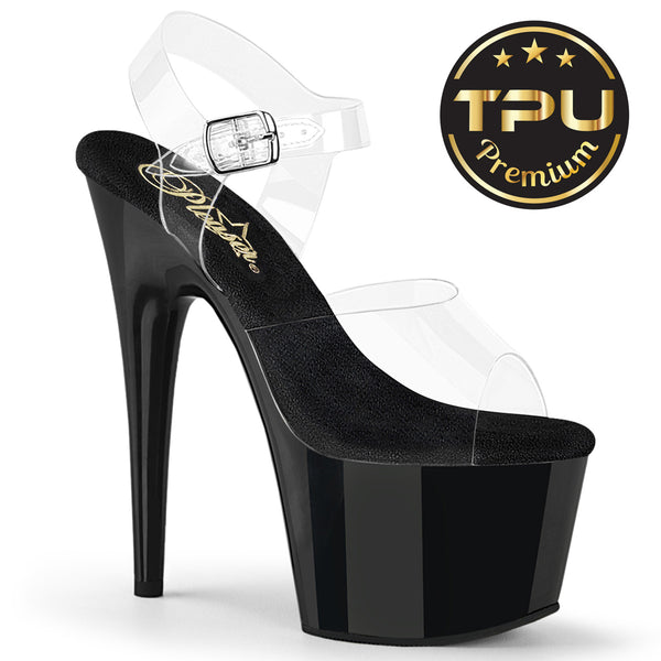ADORE-708PREM Plateau Sandaletten Schwarz Lack TPU | Pleaser
