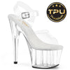 ADORE-708PREM Plateau Sandaletten Transparent TPU | Pleaser
