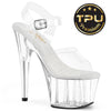 ADORE-708PREM Plateau Sandaletten Transparent TPU | Pleaser