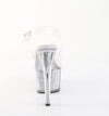 ADORE-708PREM-RSI Plateau Sandaletten Silber Glitzer TPU | Pleaser