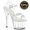 ADORE-708PREM-STN Sandalette Plateauschuhe Transparent von Pleaser