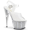 ADORE-708SRS Plateau Sandaletten Silber | Pleaser