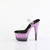 ADORE-708SS Plateau Sandaletten Schwarz/PinkGlitzer | Pleaser