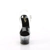 ADORE-708SS Plateau Sandaletten - Schwarz Silber Glitzer | Pleaser