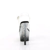 ADORE-708SS Plateau Sandaletten - Schwarz Silber Glitzer | Pleaser