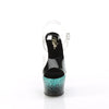 ADORE-708SS Plateau Sandaletten - Schwarz Türkis Glitzer | Pleaser