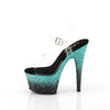 ADORE-708SS Plateau Sandaletten - Schwarz Türkis Glitzer | Pleaser