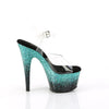 ADORE-708SS Plateau Sandaletten - Schwarz Türkis Glitzer | Pleaser