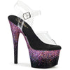 ADORE-708SS Plateau Sandaletten Schwarz/PinkGlitzer | Pleaser