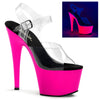 ADORE-708UV Plateau Sandaletten Neon Pink UV | Pleaser