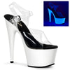 ADORE-708UV Plateau Sandaletten Neon Weiß UV | Pleaser