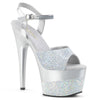 ADORE-709-2G Plateau Sandaletten Silber Glitzer | Pleaser