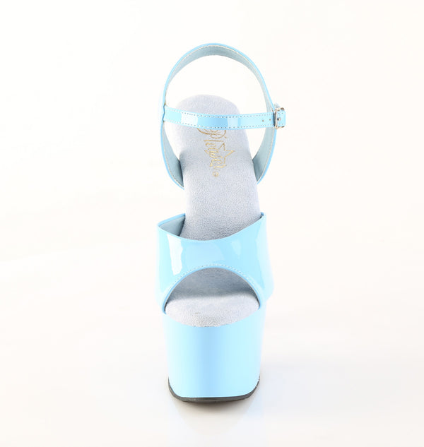 ADORE-709 Plateau Sandaletten Hell Blau Lack | Pleaser