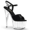 ADORE-709 Plateau Sandaletten - Schwarz / Transparent | Pleaser
