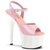 ADORE-709 Plateau Sandaletten - Rosa/Weiß | Pleaser