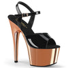 ADORE-709 Plateau Sandaletten Schwarz/Rose Gold | Pleaser