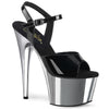 ADORE-709 Plateau Sandaletten Lack Schwarz/Chrom | Pleaser