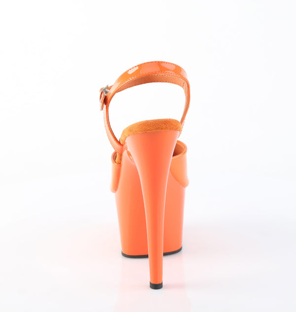 ADORE-709 Plateau Sandaletten Orange Lack | Pleaser