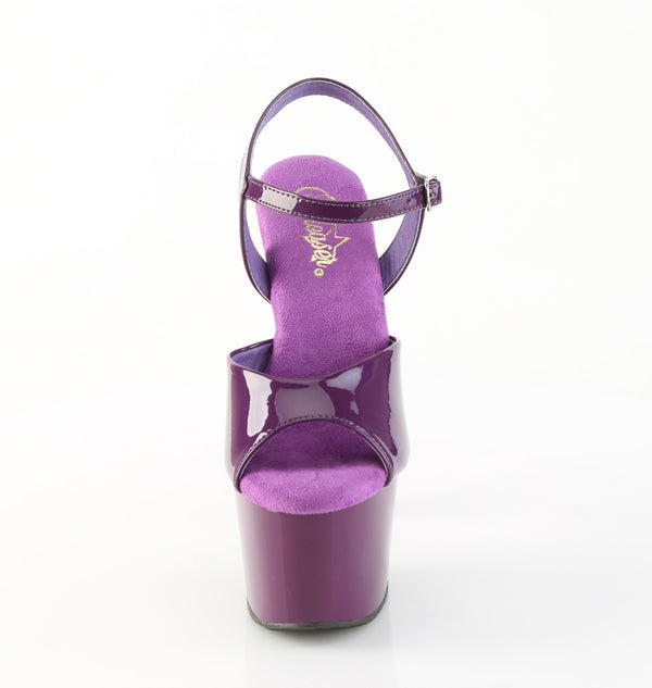 ADORE-709 Plateau Sandaletten Dunkel Violett Lack | Pleaser