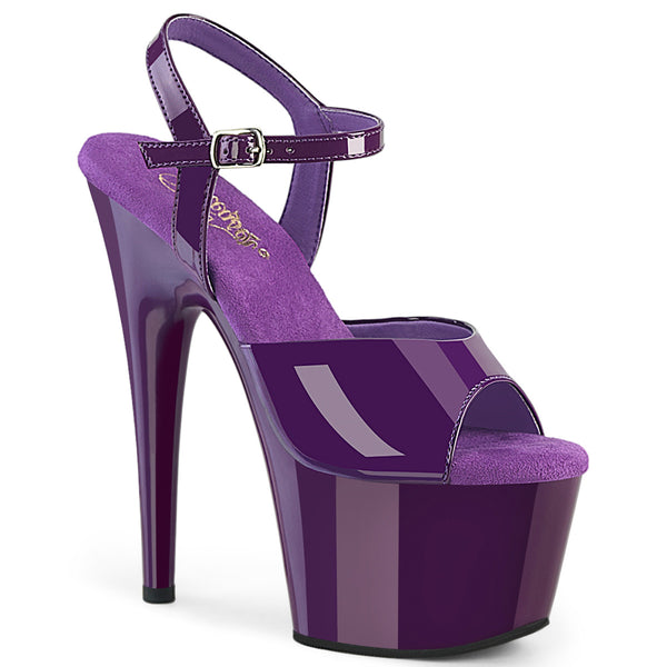 ADORE-709 Plateau Sandaletten Dunkel Violett Lack | Pleaser