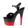 ADORE-709BR-H Plateau Sandaletten Schwarz/Rot | Pleaser